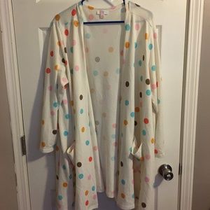 Polka dot long cardigan